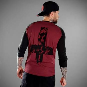 HYRAW Мъжка тениска с 3/4 ръкав hyraw - skull cross - 253ls02