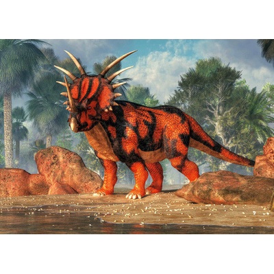 (B) 3D pohľadnica Styracosaurus