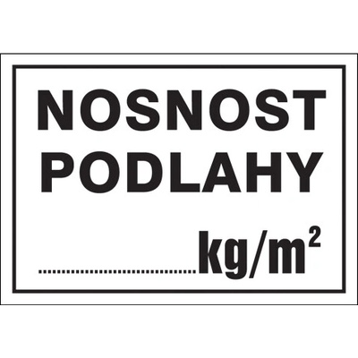 Značka Nosnost podlahy, hliník, 210 × 297 mm BZ AET06