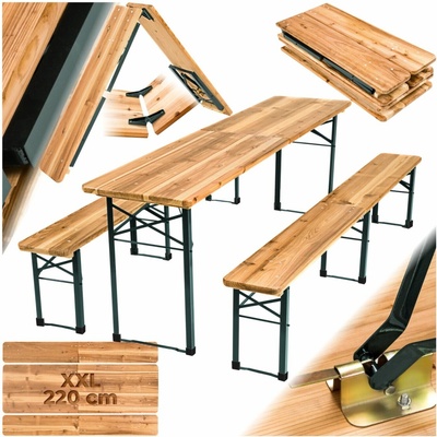 TecTake 402189 Zahradní pivní set dřevěný skládací dřevo – Zboží Dáma