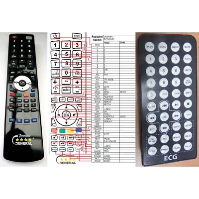 GENERAL ECG DVP9707DVB-T - съвместимо дистанционно управление на марката General (DVP9707DVB-T)