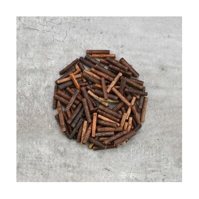 Hlinené korálky, dlhé, zdobené, 19 x 3 mm, 25 g