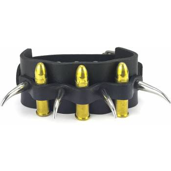 Image 1 of Leather & steel fashion гривна с куршуми Spike - LSF1 100
