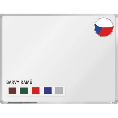 VMS VISION Bílá magnetická tabule s emailovým povrchem 200 x 120 cm