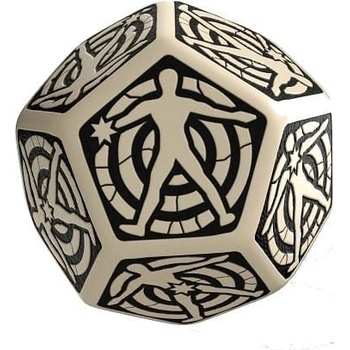 Kostka D12 Hit Location béžovo-černá