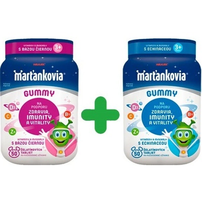 Marťankovia GUMMY Vitamíny s Echinaceou + Vitamíny s Bazou čiernou 50+50 želatínových tabliet