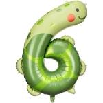 PartyDeco Фолиев балон - число 6, костенурка