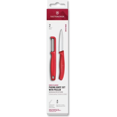 Victorinox Комплект нож и белачка SWISS CLASSIC, комплект 2 бр. , червен, Пластмаса, Victorinox (VN6711121C1)