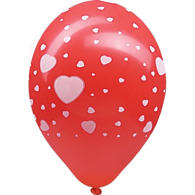 Wimex Nafukovací balónek Srdce bílo červený Ø30cm `L`