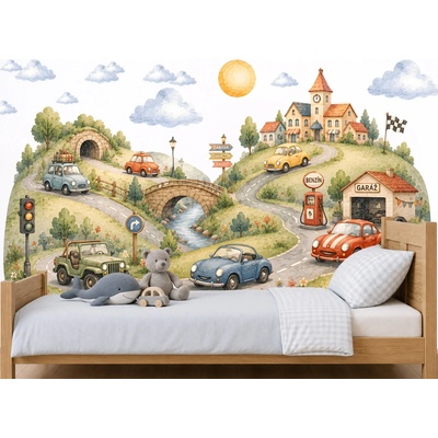Nalepte.cz Kopečkov Autíčkov nálepky na stenu pre chlapcov arch 232 x 130 cm