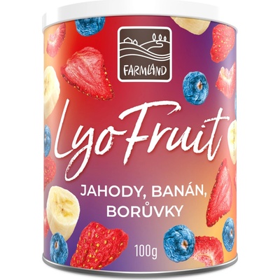 FARMLAND Sladký mix LyoFruit jahody banány čučoriedky 100 g