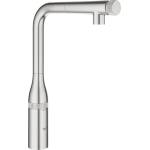 GROHE Кухненски смесител Grohe Essence SmartControl с издърпващ се душ, черен хром, Supersteel (31615DC0)
