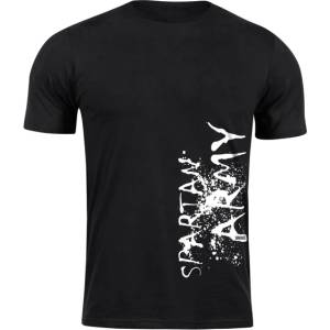 DRAGOWA Тениска с къс ръкав Spartan Army War, черна, 160 г/м2 (8259)