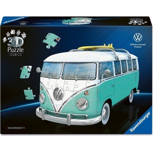 Ravensburger 3D пъзел Ravensburger от 162 части - Volkswagen T1 Bulli, Chrome Edition (12008077)