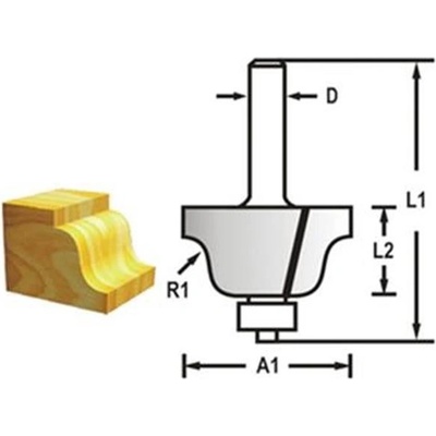 Makita D-48767 - Fréza do dřeva profilová s ložiskem pr. 38,1x17,5x60 mm, stopka 8 mm