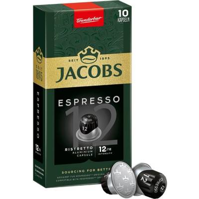 Douwe Egberts JACOBS Espresso Ristretto Intensity 12 - 10 алуминиеви капсули, съвместими с кафе машини Nespresso®*