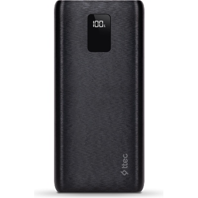 Ttec Външна батерия ttec, PowerSlim Trio, LCD, 10.000mAh, PD 22, 5W, Trio Cable, Черен