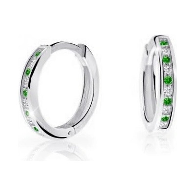 Cutie Jewellery kruhové náušnice z bieleho zlata C3343-80-X-2 zelená