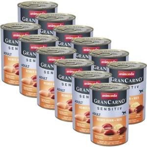Animonda GranCarno Sensitiv Adult - пиле с ориз 12 x 400г