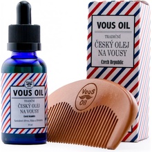 VousOil sada pro podporu růstu vousů VOUS GROWING SET olej na vousy 30 ml + hřebínek