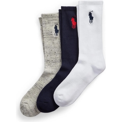Ralph Lauren Чорапи Polo Ralph Lauren Men's 3 Pack Crew Socks - Nvy/Wht/Gry