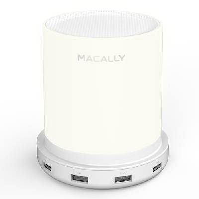 Настолна LED лампа с 4 х USB-A изхода за зареждане на мобилни устройства - Macally Table Lamp (LAMPCHARGE-EU)