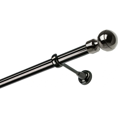OK-GarnýžeCY Garnýž kovová jednořadá 25mm Paola onyx 280 cm do stěny / na tunýlek - bez kroužků