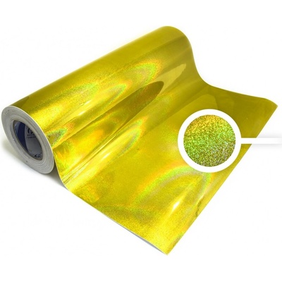 Univerzální hologramová samolepící fólie na metry - motiv tečky zlaté
