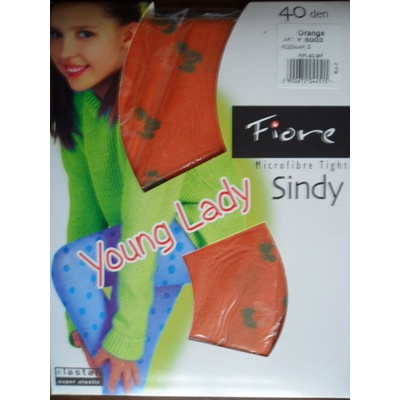SINDY 03 40den punčochové kalhoty Fiore orange oranžová
