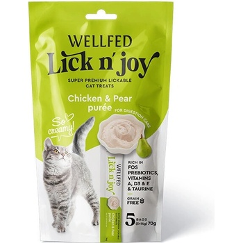 WELLFED Пюре с пиле и круша за котки, 5 сашета x 14 гр