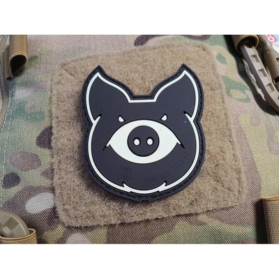 JACKETS TO GO Nášivka MONSTER PIG plast velcro GLOW IN THE DARK