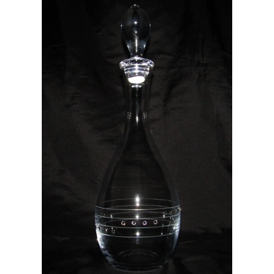 LsG-Crystal Láhev 9 x Swarovski krystal ručně rytá broušená dekor Claudia dárkové balení satén LA-549 1000 ml