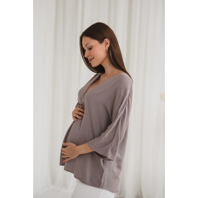 Těhotenská a kojící halenka Mamafullness Beige – Zboží Dáma