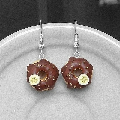 CircusMind sladké náušnice Fimo donuty s banánem S3513