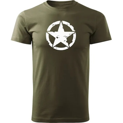 DRAGOWA Тениска с къс ръкав Звезда, маслиненозелена, 160 г/м2 (6449)
