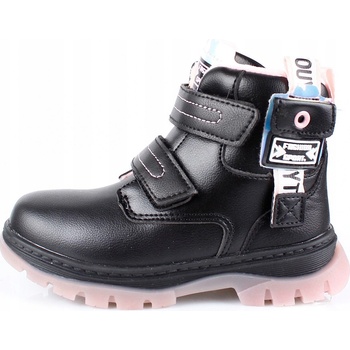 Linshi dětské kozačky eko kůže černé