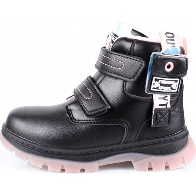 Linshi dětské kozačky eko kůže černé