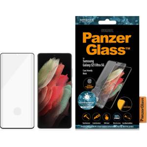 Panzer Стъклен протектор PanzerGlass за Samsung Galaxy S21 Ultra FingerPrint, CaseFriendly, AntiBacterial - Черен