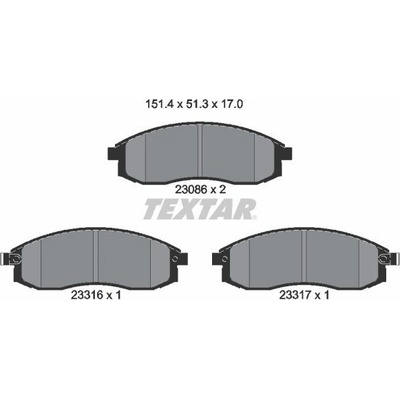Sada brzdových platničiek kotúčovej brzdy TEXTAR 2308601
