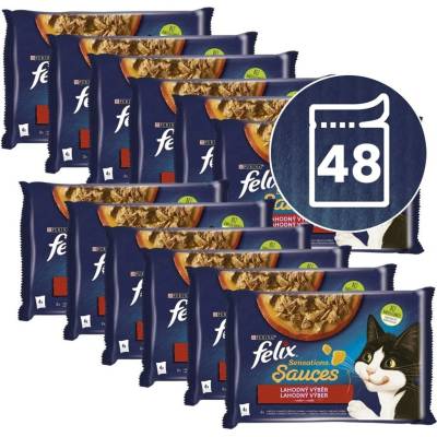 Felix Sensations Sauces s krůtou a jehněčím v lahodné omáčce 48 x 85 g