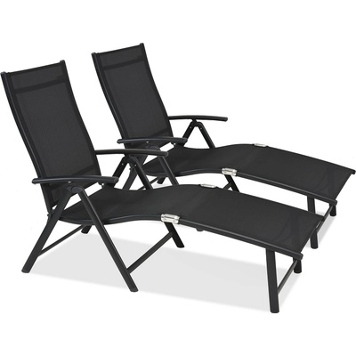 Garden Point Комплект от два черни алуминиеви шезлонга Tuluza Garden Point (GAP347D)