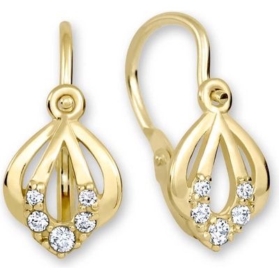 Soliter Nežné zlaté náušnice s čírymi kryštálmi 239 001 00728