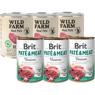Brit Paté & Meat Venison 3 x 800 g Wild Farm Pate Beef 3 x 800 g