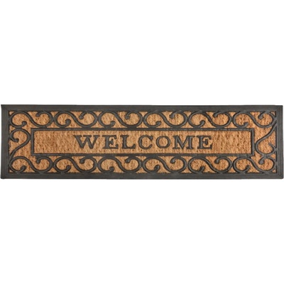 ESSCHERT DESIGN BEST FOR BOOTS s kokosovým vláknem a nápisem Welcome černá s přírodní 75 x 25 cm