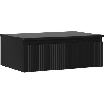 Mexen Rivel шкаф за баня под мивка 70 см с плот, 1 чекмедже, оребрен, черно мат (91A20-07023-1-BFC71)