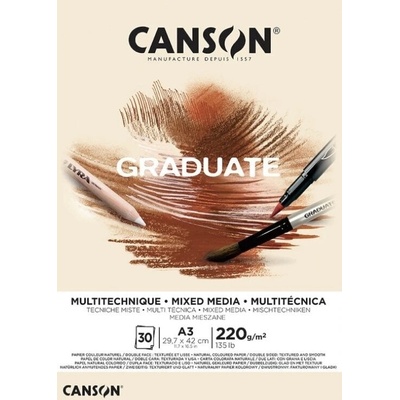 Canson Pad Graduate Mixed Media Скицник 30 A3 220 g Natural (C400110369)