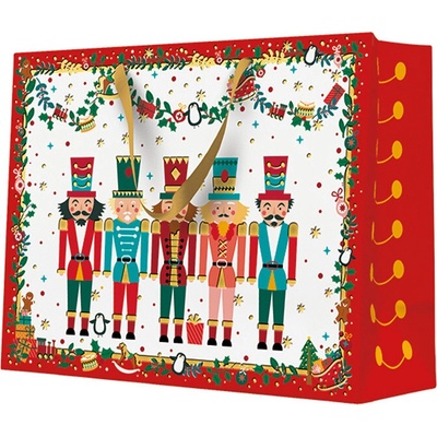 Paw Dárková taška horizontální - Nutcracker with garlands 33,5x26,5x13 cn