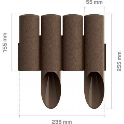 Nohel Garden Palisáda plastová hnědá 2,3 x 0,26m 8ks