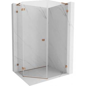 Mexen Lunar L петстенна душ кабина с врата на панти лява 80 x 90 см, прозрачна, (831L-080L-090P-60-00-L)