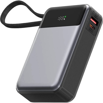 ACEFAST Външна батерия с вграден USB-C кабел, USB-C и USB-A портове и технология за бързо зареждане - Acefast M21 Power Bank PD 65W 20000 mAh with Built-in USB-C Cable (черен) (M21-20000)